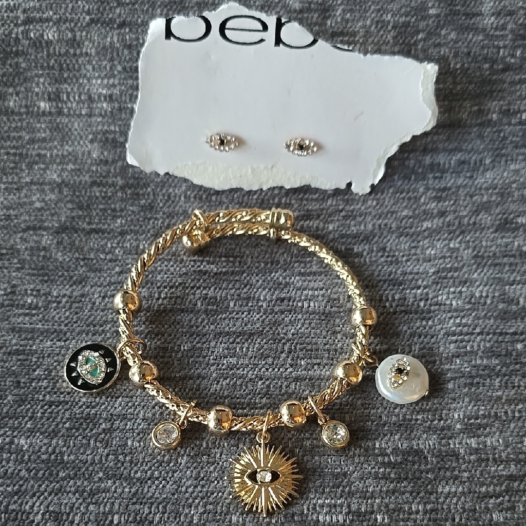 Bebe BrandEvil Eye BraceletEarings Set 8$